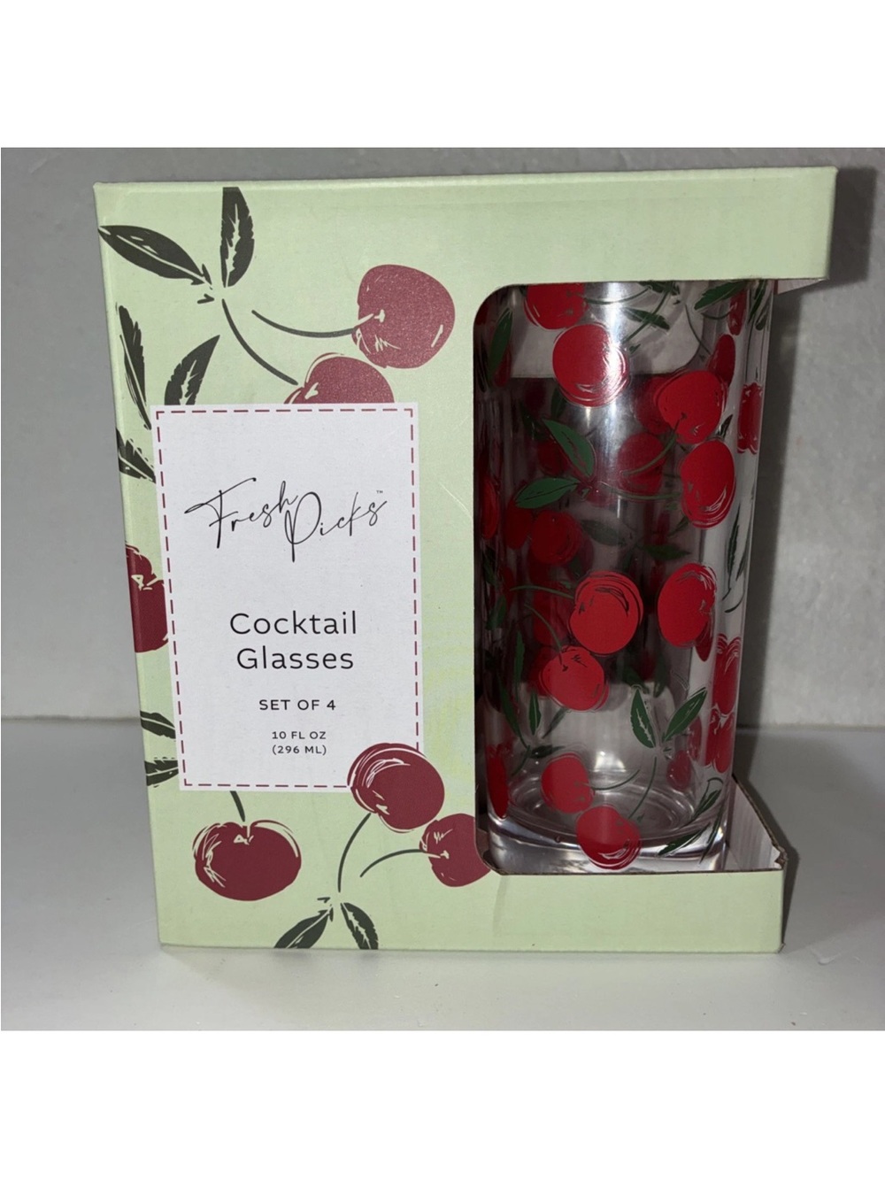 Red Cherry Cocktail Glass - Set of 4